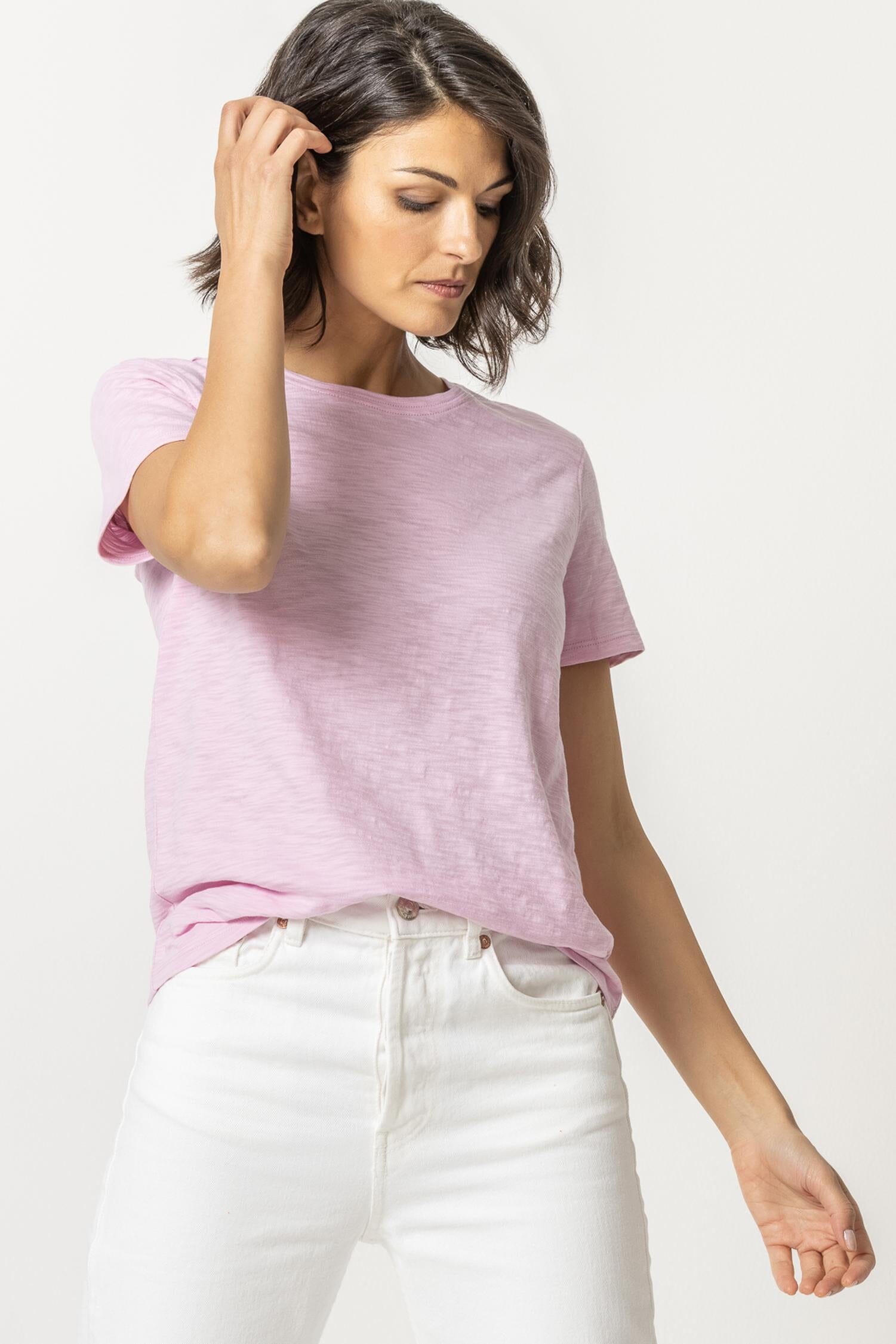 Short Sleeve Back Seam Tee Womens Top Taffy A7