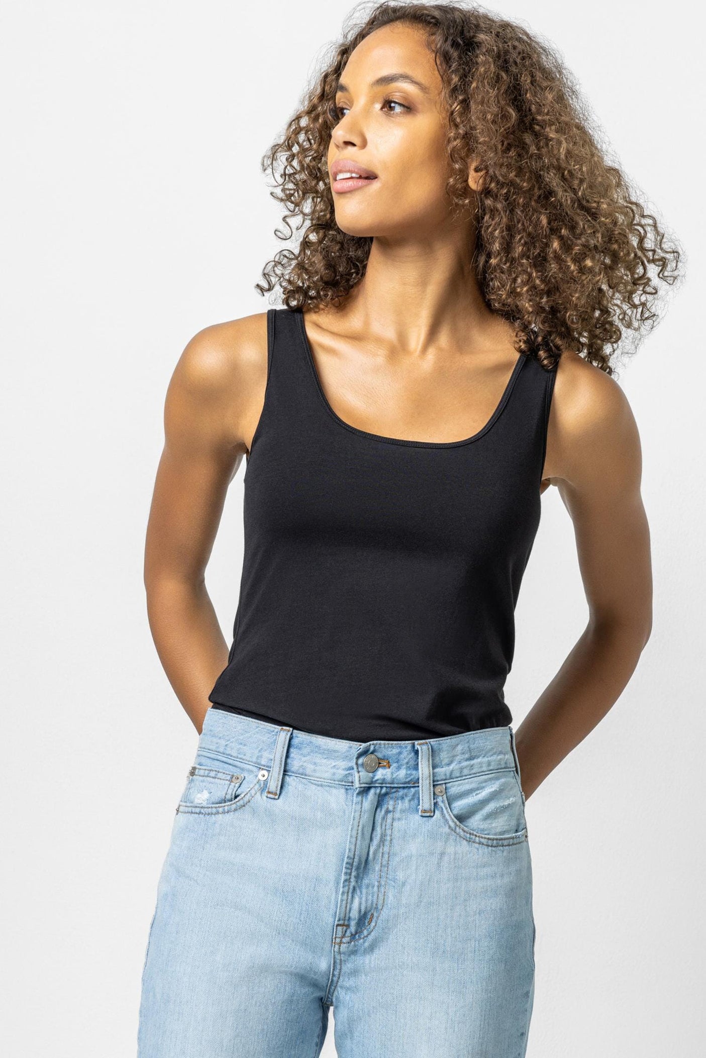 Scoop Tank | Cotton Blend Clothing Top for Women