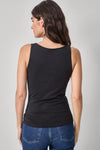 Scoop Tank Womens Top Black A2