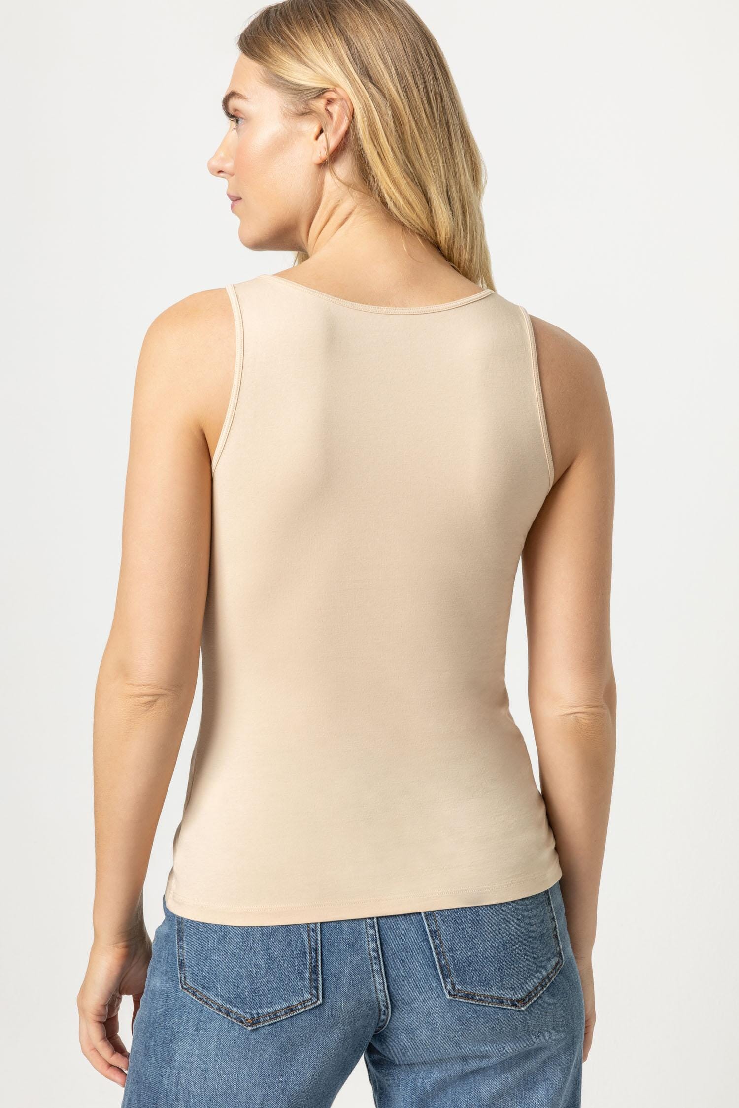 Scoop Tank Womens Top Nude A2