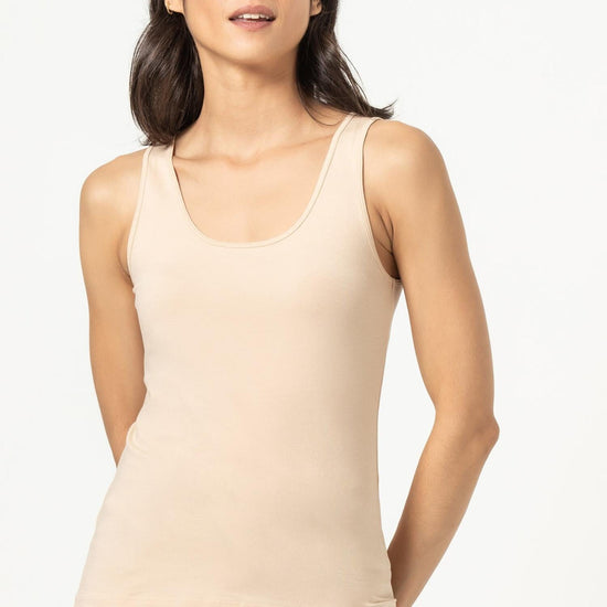 Scoop Tank Womens Top Nude A5