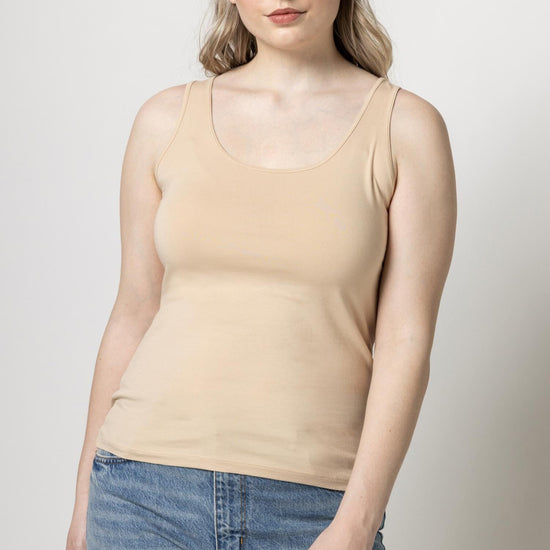 Scoop Tank Womens Top Nude A6