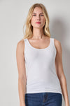 Scoop Tank Womens Top White A1