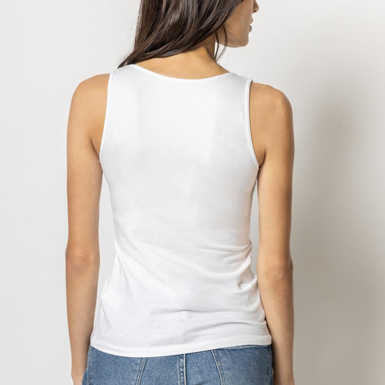 Scoop Tank Womens Top White A2