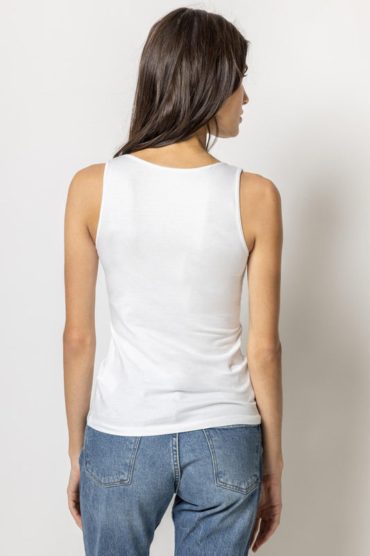 Scoop Tank Womens Top White A2