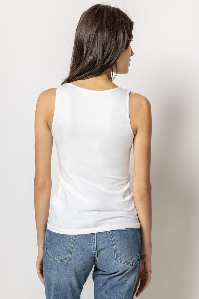 Women's White Pima Cotton Sleeveless Tank Top