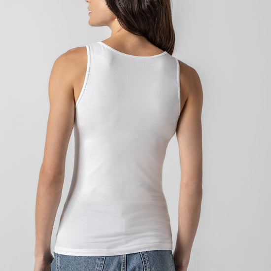 Scoop Tank Womens Top White A3