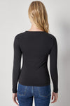 Long Sleeve Crew Tee Womens Top Black A2