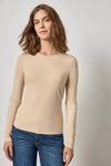 Long Sleeve Crew Tee Womens Top Nude A1