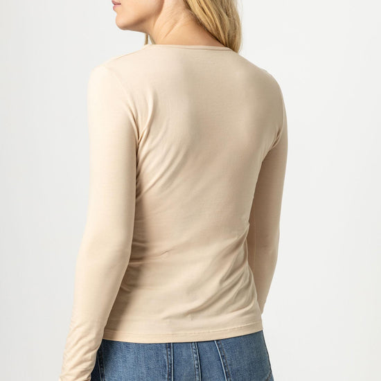 Long Sleeve Crew Tee Womens Top Nude A2