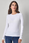 Long Sleeve Crew Tee Womens Top White A1