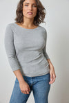 3/4 Sleeve Boatneck Womens Top Heather Grey A3