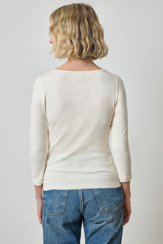 3/4 Sleeve Boatneck in color Rope Image A2