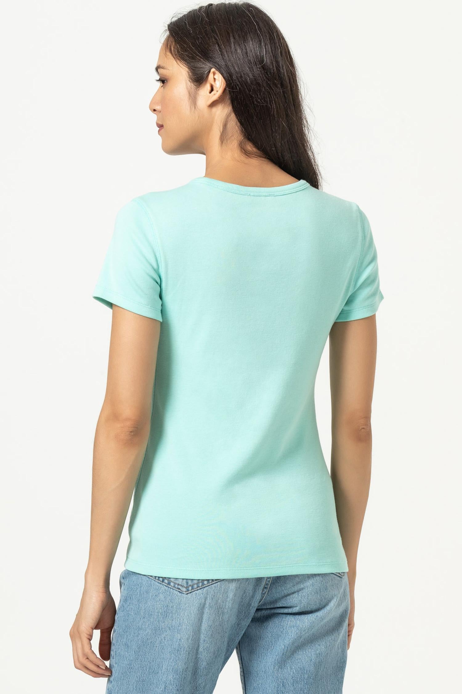 Short Sleeve Crew Womens Top Aruba A2