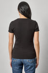 Short Sleeve Crew Womens Top Black A2