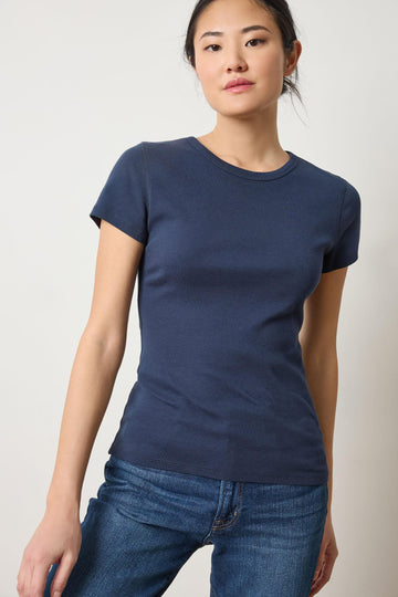 Short Sleeve Crew in color Dark Navy Image A1