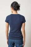 Short Sleeve Crew Womens Top Dark Navy A2