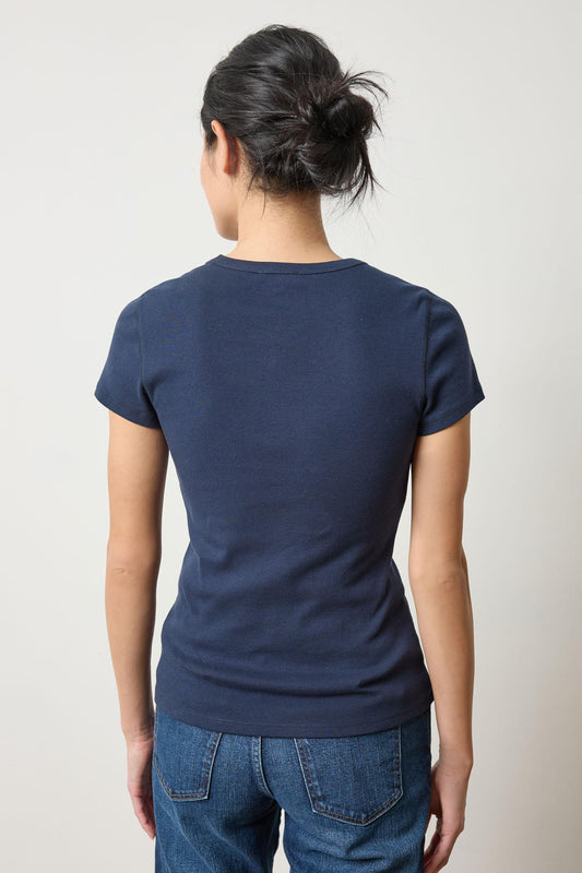 Short Sleeve Crew in color Dark Navy Image A2