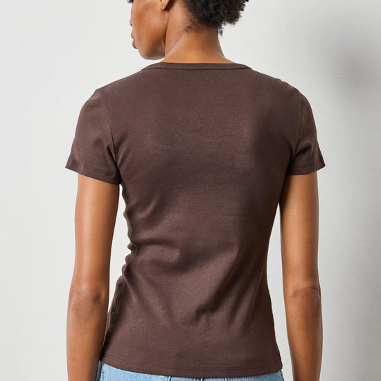 Short Sleeve Crew in color Espresso Image A2