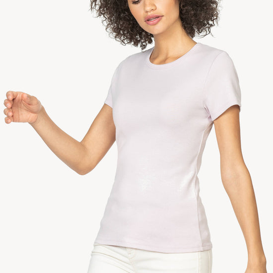 Short Sleeve Crew in color Freesia Image A1