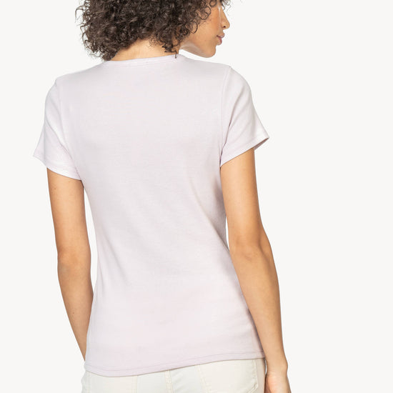 Short Sleeve Crew in color Freesia Image A2