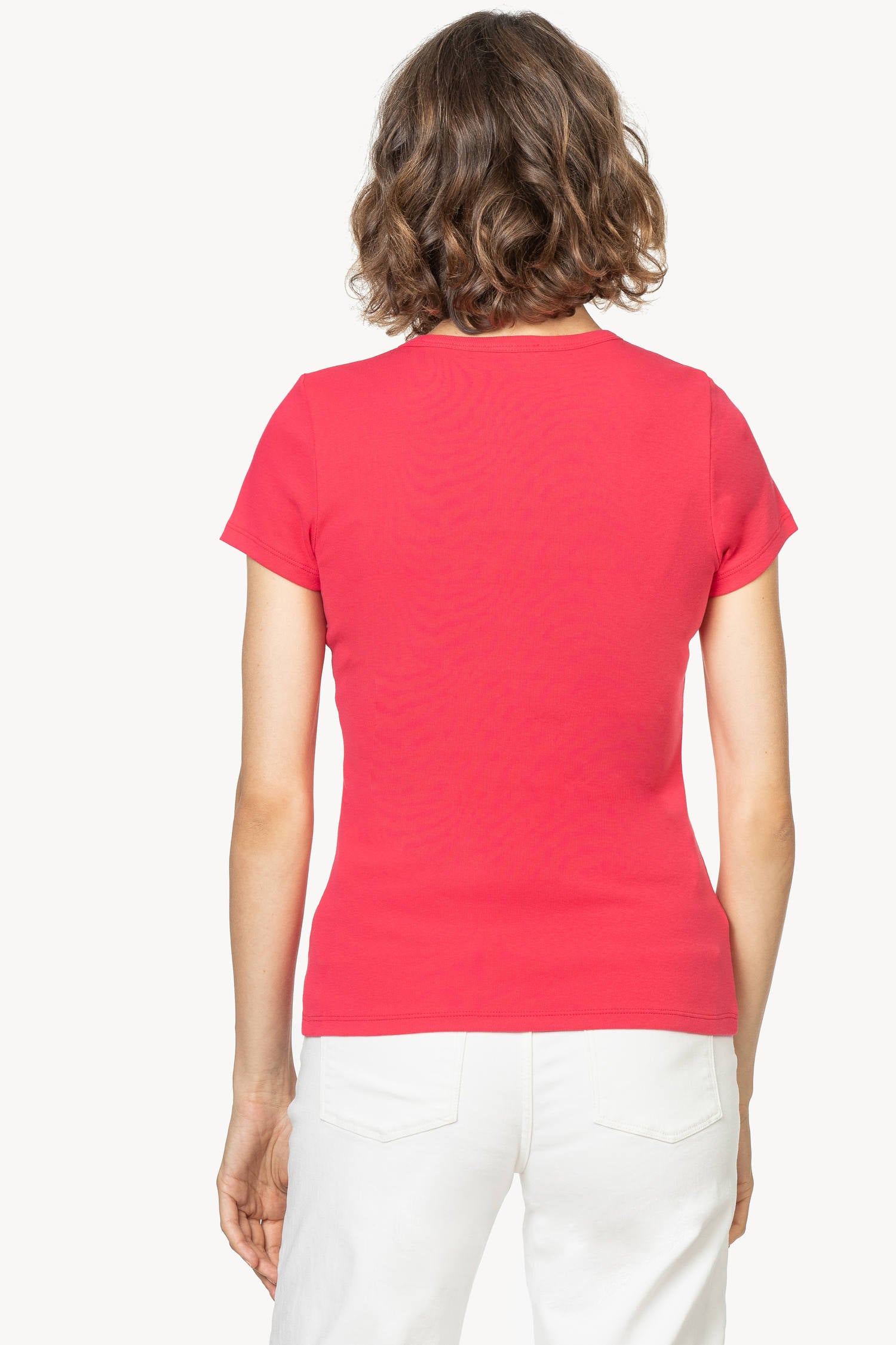 Short Sleeve Crew Womens Top Geranium A2