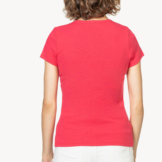 Short Sleeve Crew in color Geranium Image A2