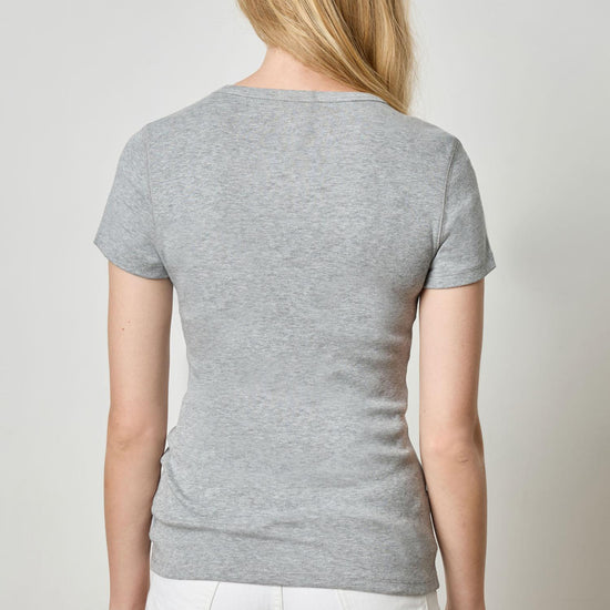 Short Sleeve Crew Womens Top Heather Grey A2