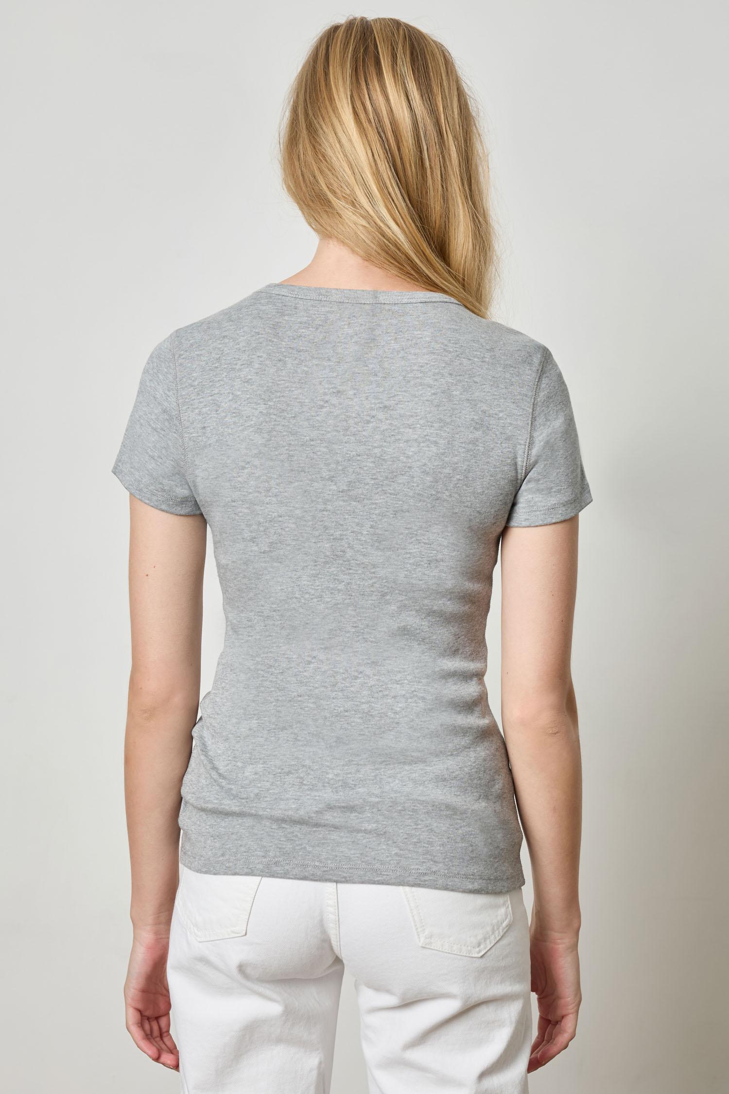 Short Sleeve Crew Womens Top Heather Grey A2