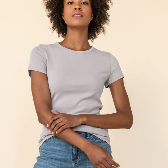 Short Sleeve Crew in color Opal Image C1