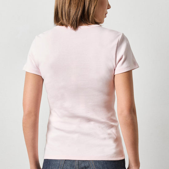 Short Sleeve Crew in color Petal Image A2