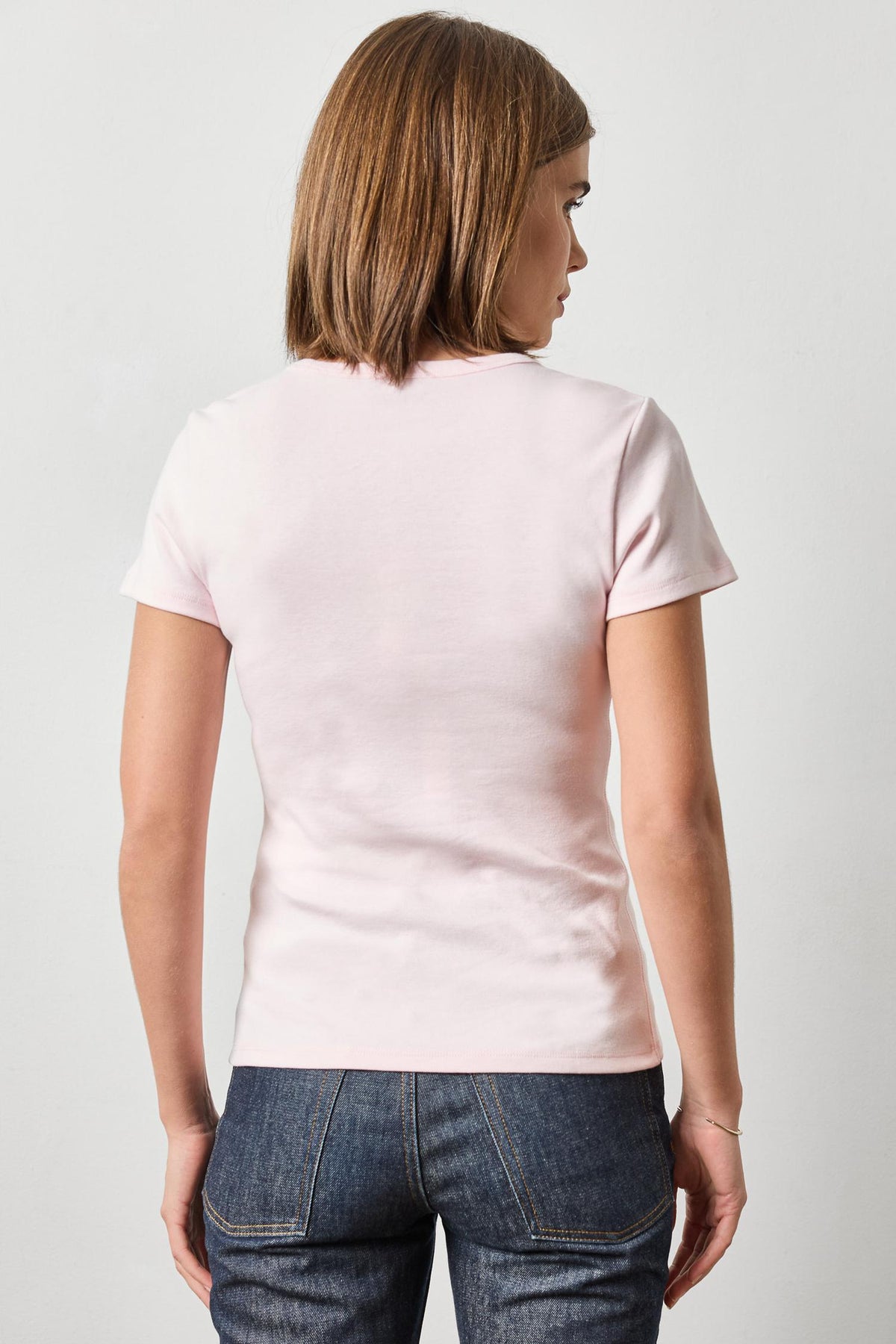 Short Sleeve Crew in color Petal Image A2