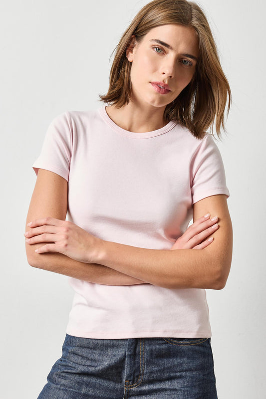 Short Sleeve Crew in color Petal Image A3