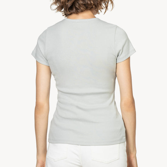 Short Sleeve Crew Womens Top Silver A2