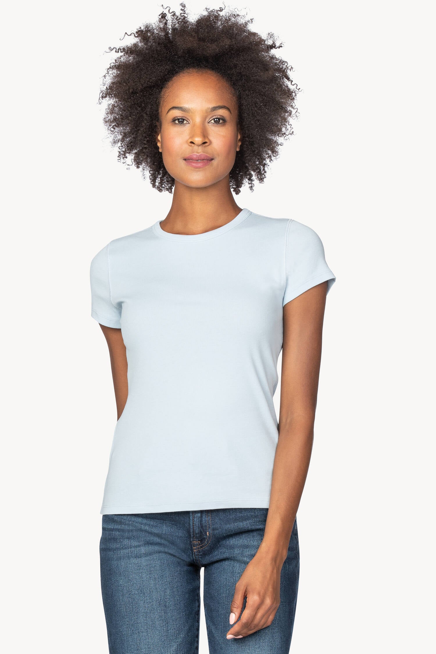 Short Sleeve Crew Womens Top Sky A1