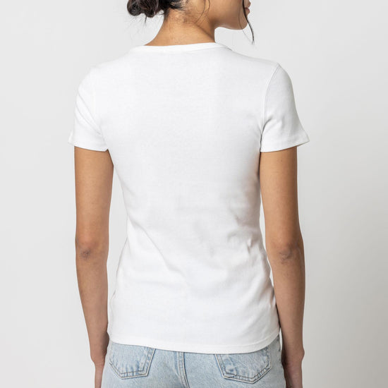 Short Sleeve Crew Womens Top White A2