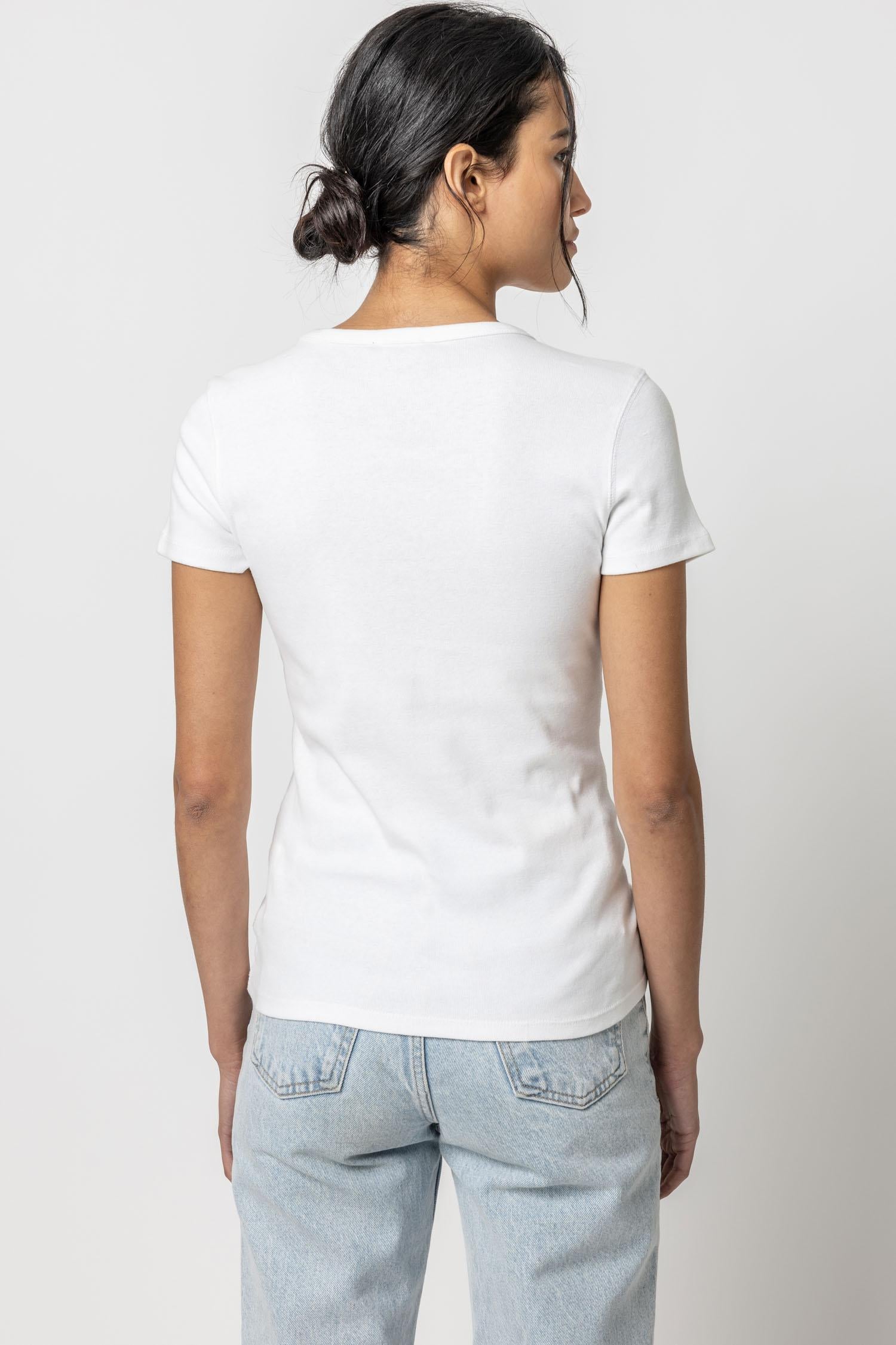 Short Sleeve Crew Womens Top White A2