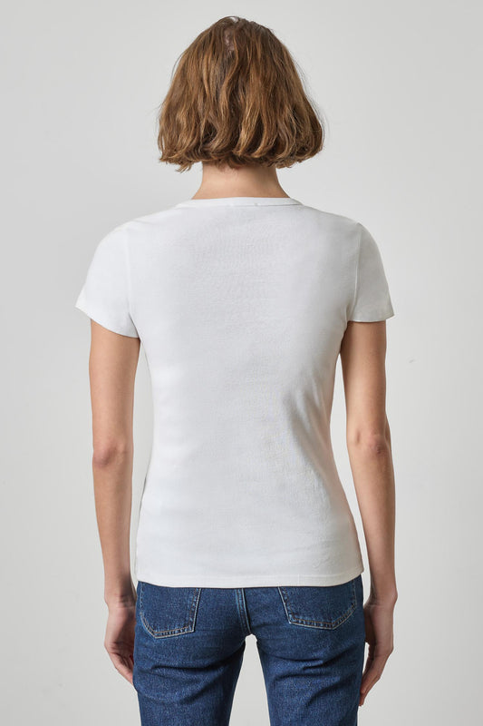 Short Sleeve Crew in color White Image A2