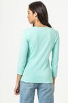 3/4 Sleeve V-Neck Womens Top Aruba A2
