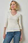 3/4 Sleeve V-Neck Womens Top Rope A1