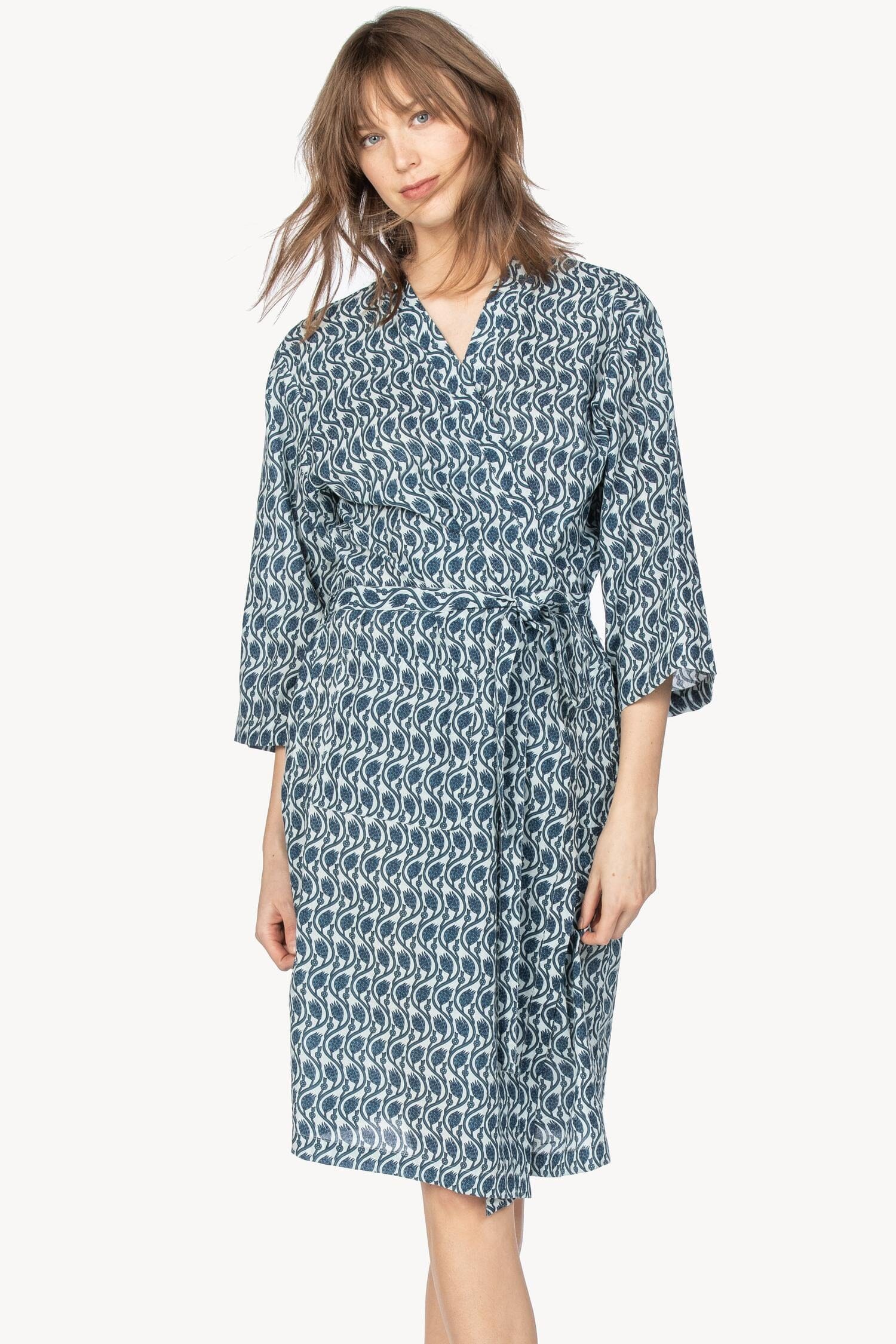 Robe Womens Robe Navy Print A1