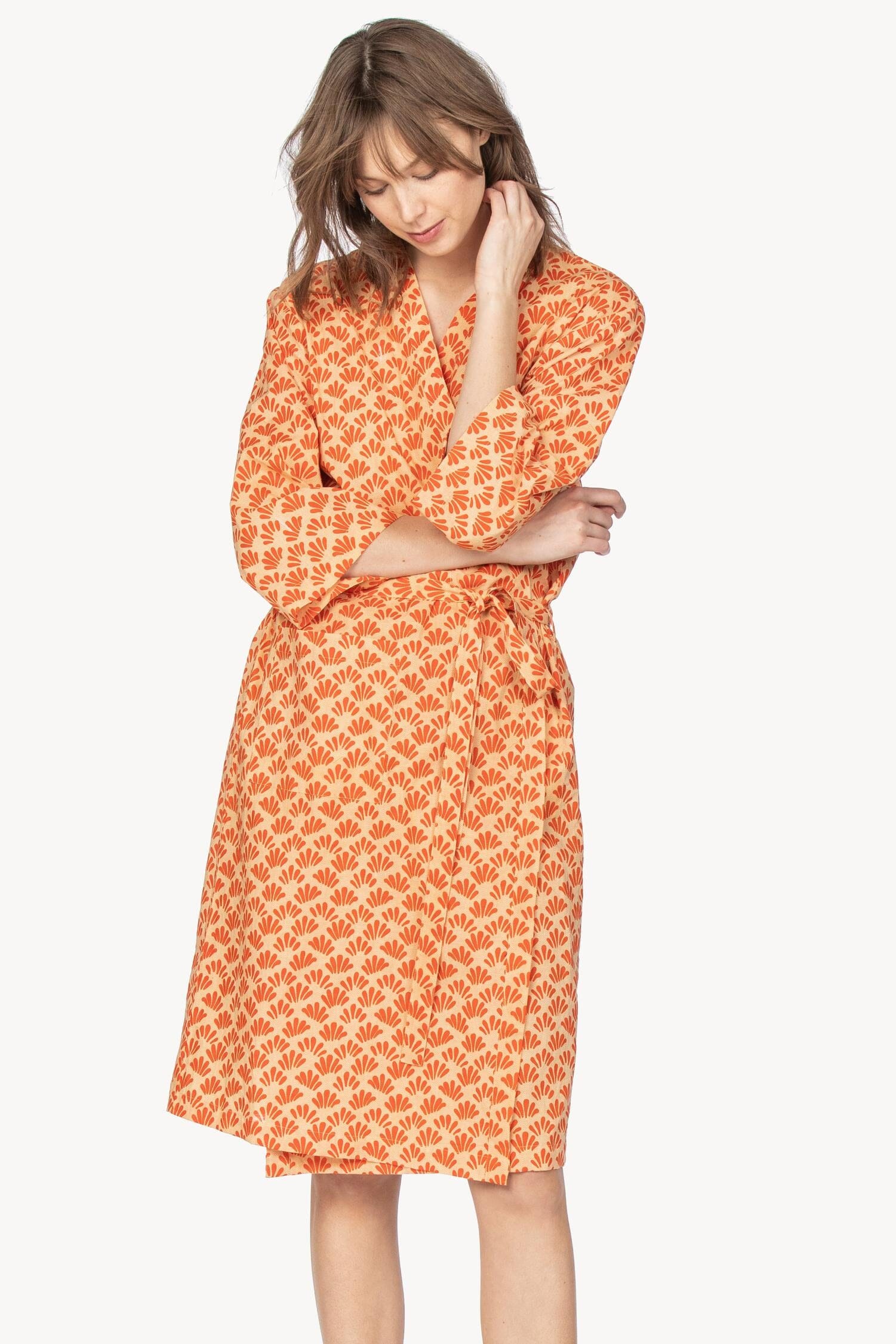 Robe Womens Robe Tangerine Print A1