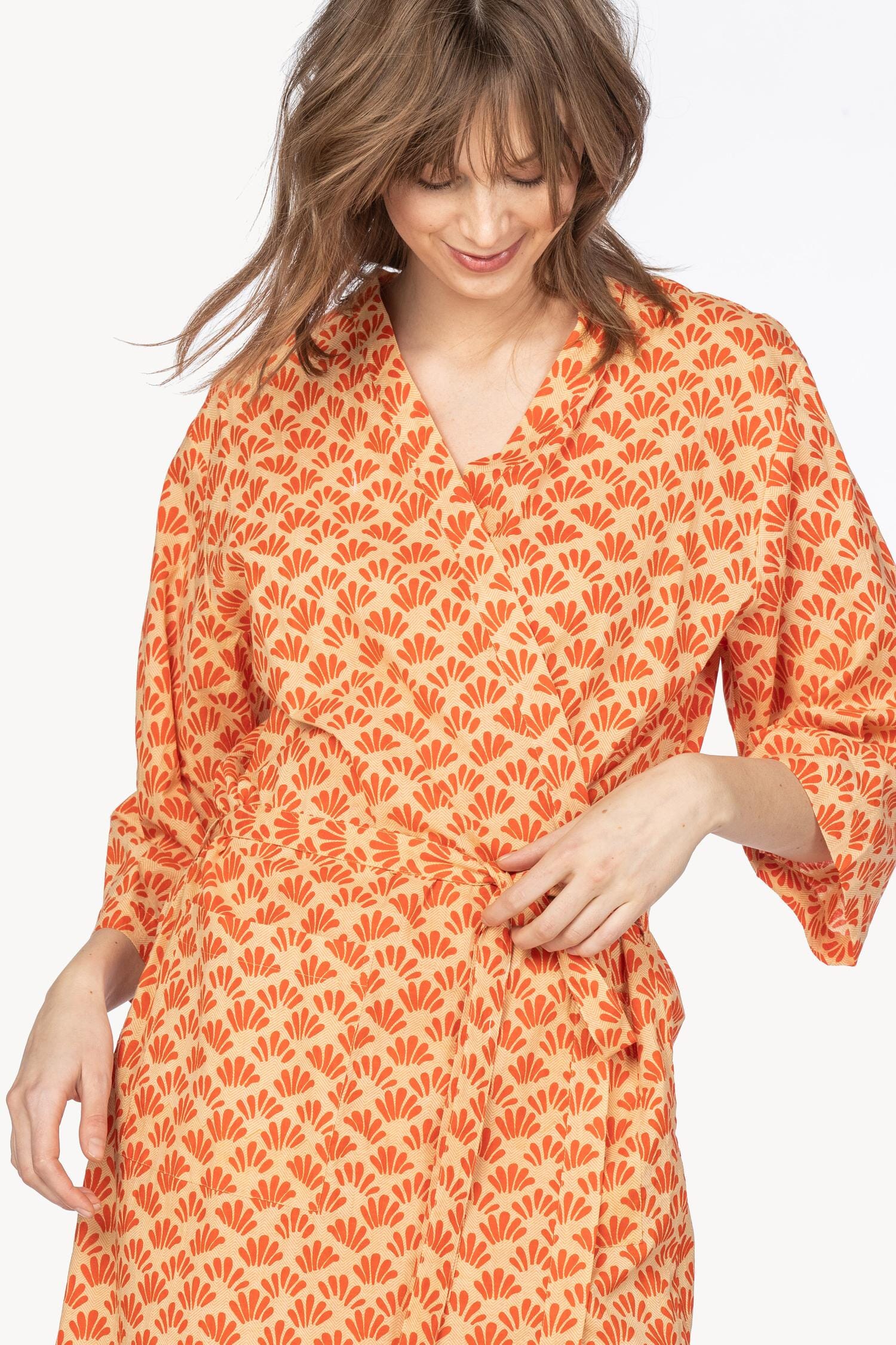 Robe Womens Robe Tangerine Print A5