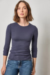 3/4 Sleeve Crew Womens Top Dark Navy A1