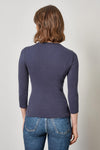 3/4 Sleeve Crew Womens Top Dark Navy A2