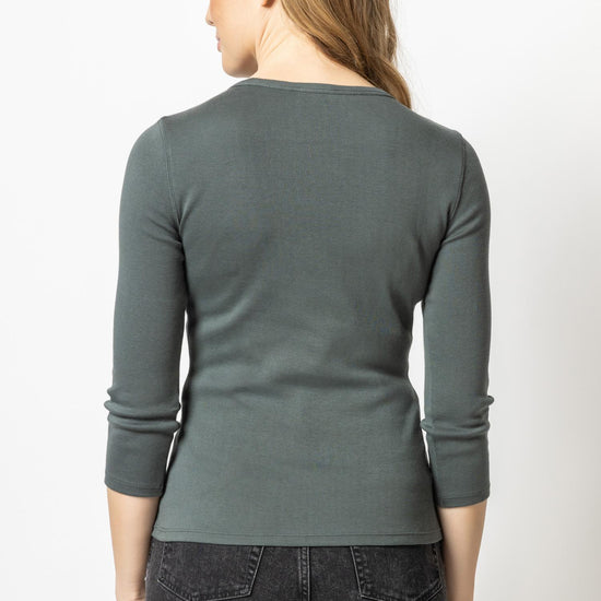 3/4 Sleeve Crew Womens Top Mineral A2