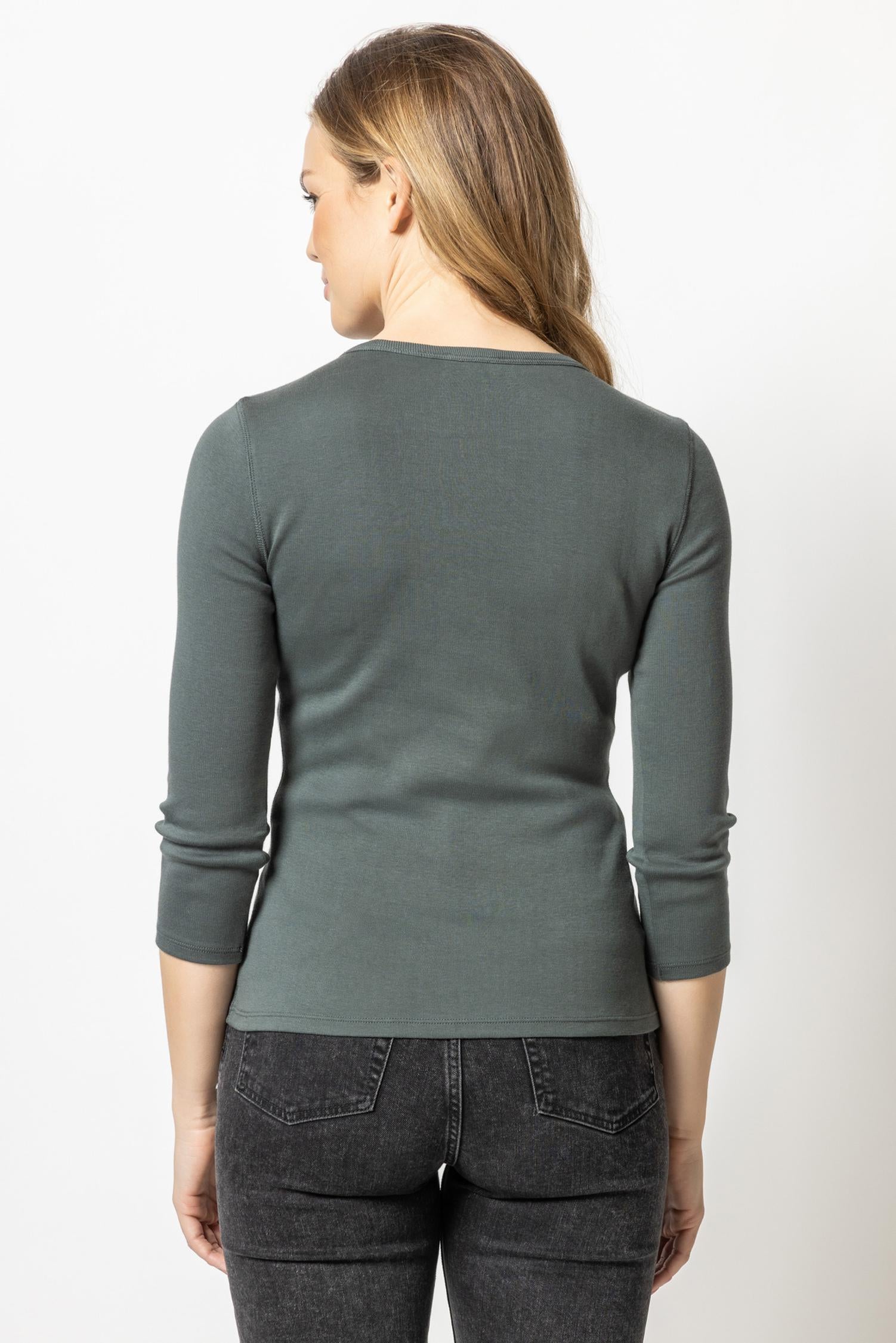 3/4 Sleeve Crew Womens Top Mineral A2