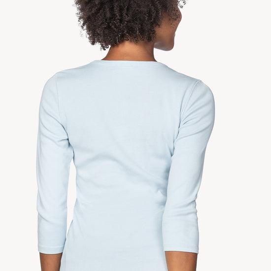 3/4 Sleeve Crew Womens Top Sky A2