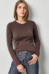 Long Sleeve Crew in color Espresso Image A1