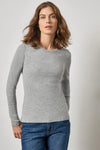Long Sleeve Crew Womens Top Heather Grey A1